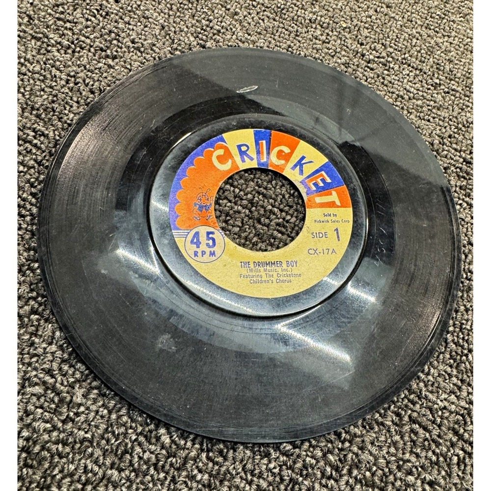Cricket The Drummer Boy 7" 45 RPM Vinyl Single Children's CX-17A CX-17B untested